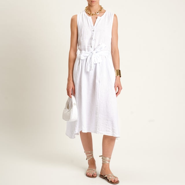 Zeroassoluto-Abito ANIA chemisier 100% lino - bianco