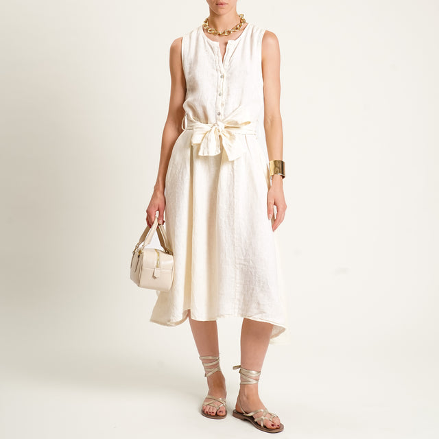 Zeroassoluto-Abito ANIA chemisier 100% lino - burro