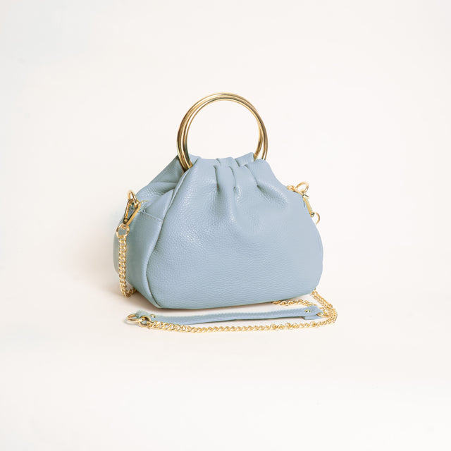 W by Whitemood-Borsa clutch con manici rigidi - cielo