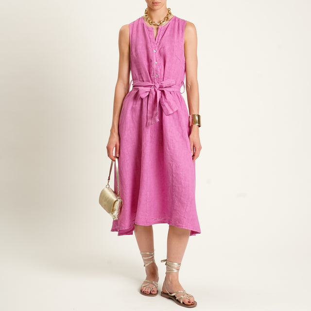 Zeroassoluto-Abito ANIA chemisier 100% lino - bubble