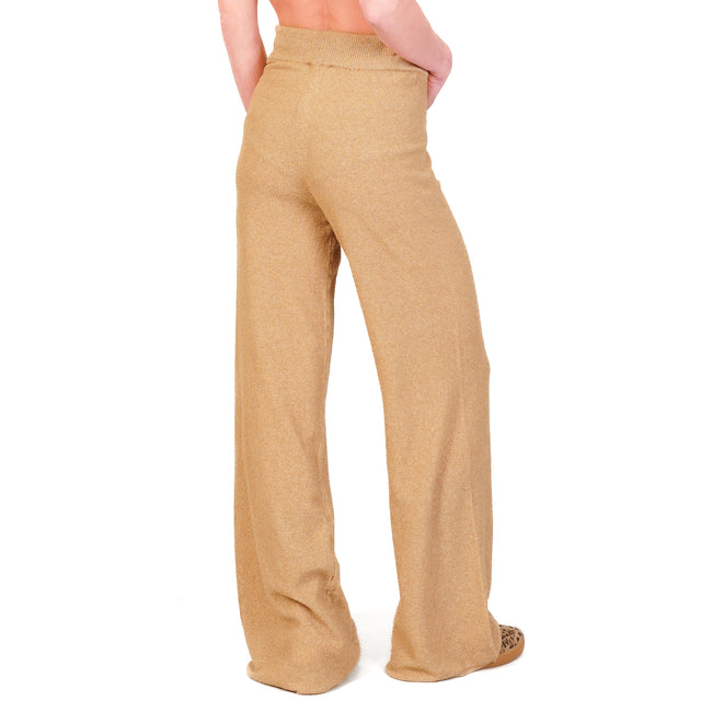 Pantalón elástico de bouclé con cordón Kontatto - Arena