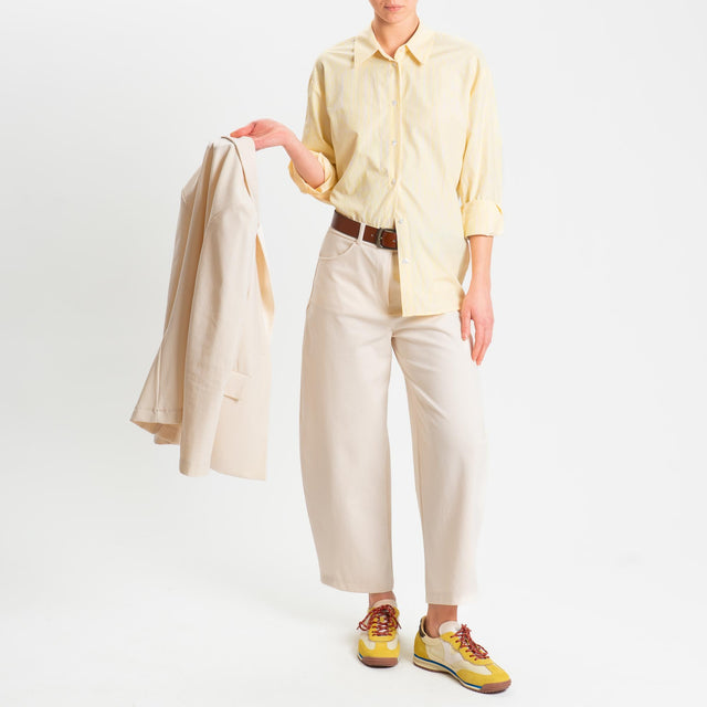 Zeroassoluto-Pantalone BONNY barrel punto milano - burro