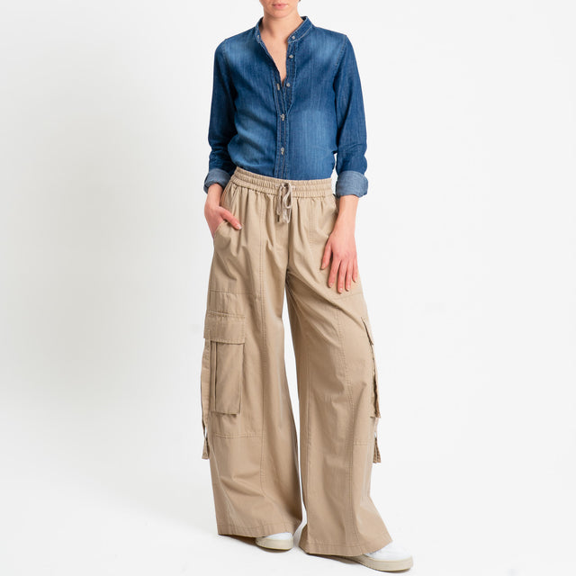 Zeroassoluto-Camicia FILIPPA chambray collo coreana - denim