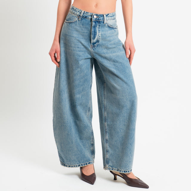 Zeroassoluto-Jeans CINZIA balloon fit stone washed - denim chiaro