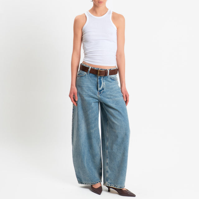 Zeroassoluto-Jeans CINZIA balloon fit stone washed - denim chiaro