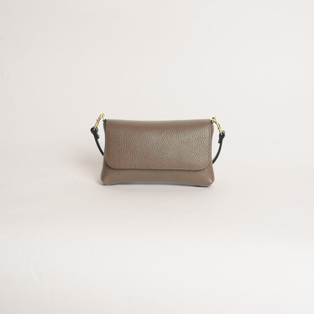 W by white mood-Pochette genuine leather - stone