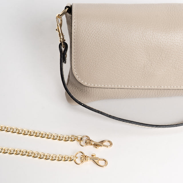 W by white mood-Genuine leather clutch bag - chalk