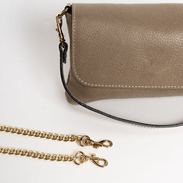 W by white mood-Pochette genuine leather - stone