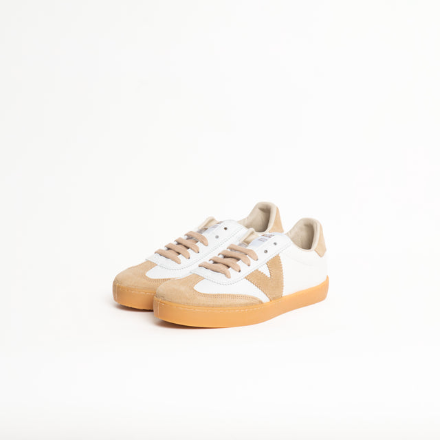 Victoria-Sneakers effetto pelle e camoscio - latte/beige