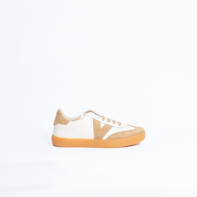 Victoria-Sneakers effetto pelle e camoscio - latte/beige