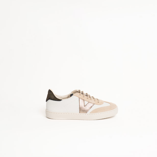 Victoria-Sneakers effetto pelle e camoscio - latte/beige