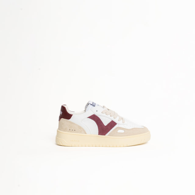 Victoria-Sneakers effetto pelle e camoscio - latte/bordeaux