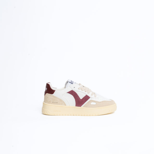 Victoria-Sneakers effetto pelle e camoscio - latte/bordeaux