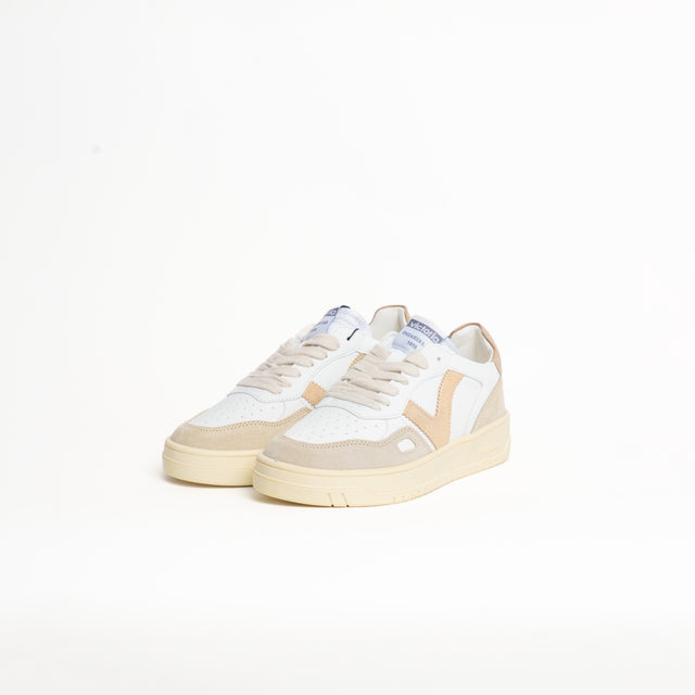Victoria-Sneakers effetto pelle e camoscio - latte/beige