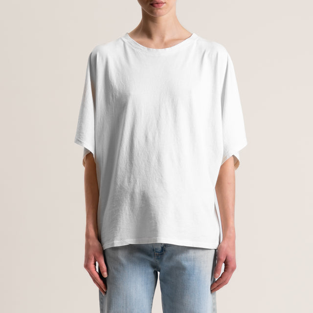 Kontatto-T-shirt scatola manica ampia - bianco