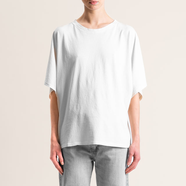 Kontatto-T-shirt scatola manica ampia - bianco