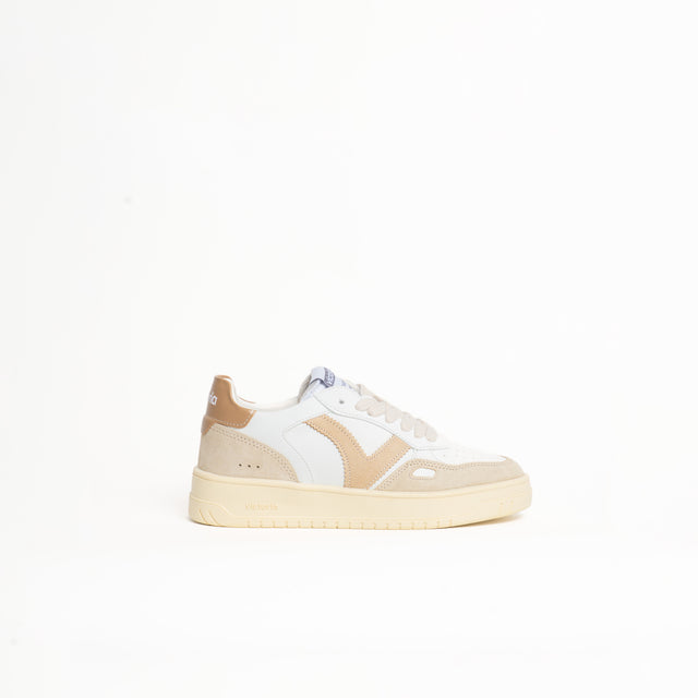 Victoria-Sneakers effetto pelle e camoscio - latte/beige