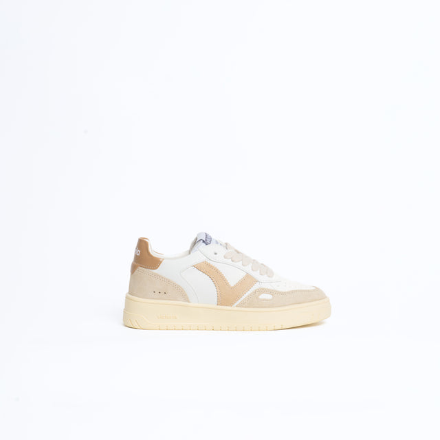 Victoria-Sneakers effetto pelle e camoscio - latte/beige