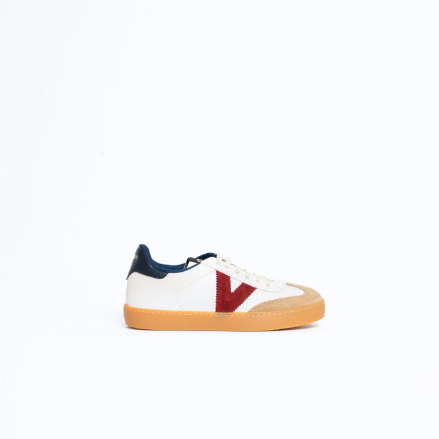 Victoria-Sneakers effetto pelle e camoscio - latte/blu