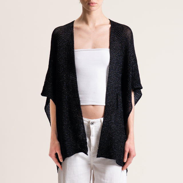 Vicolo-Cardigan lurex traforato - nero