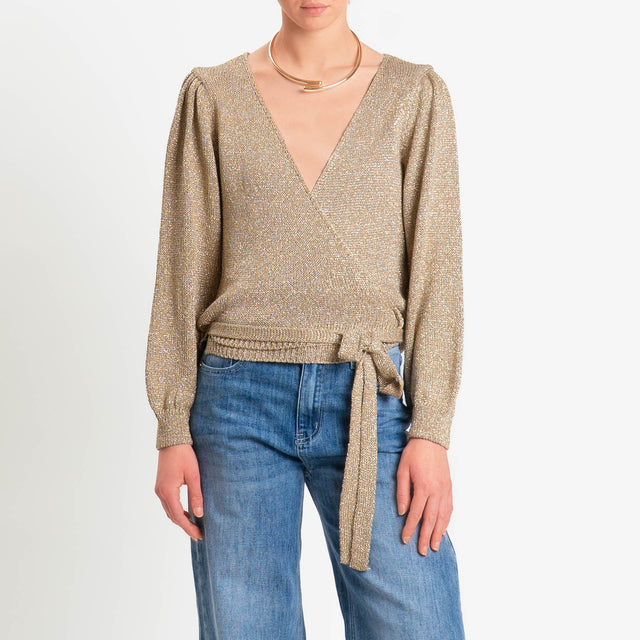 Vicolo-Scaldacuore incrociato filo lurex - oro