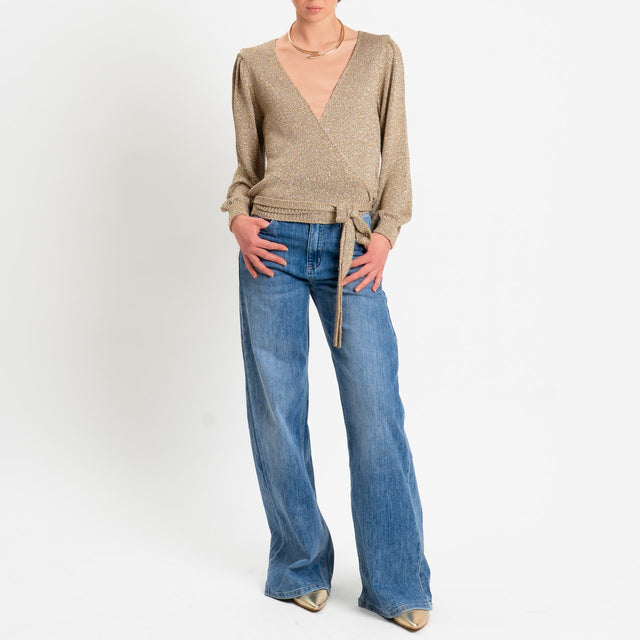 Vicolo-Scaldacuore incrociato filo lurex - oro