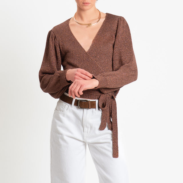 Vicolo-Scaldacuore incrociato filo lurex - moro