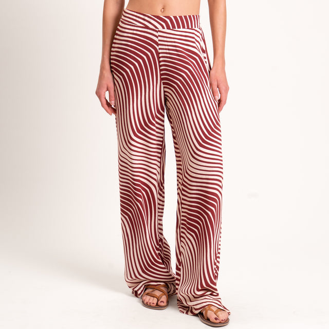 Zeroassoluto-Pantalone LEILA elastico dietro fanta - optical india/beige