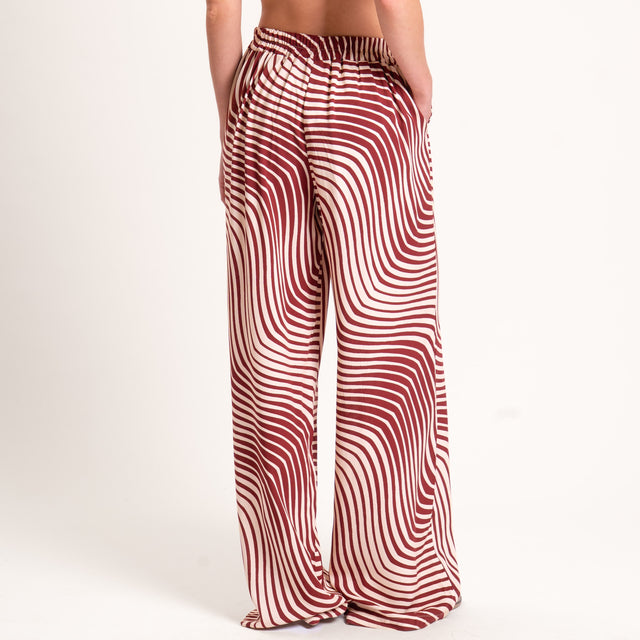 Zeroassoluto-Pantalone LEILA elastico dietro fanta - optical india/beige