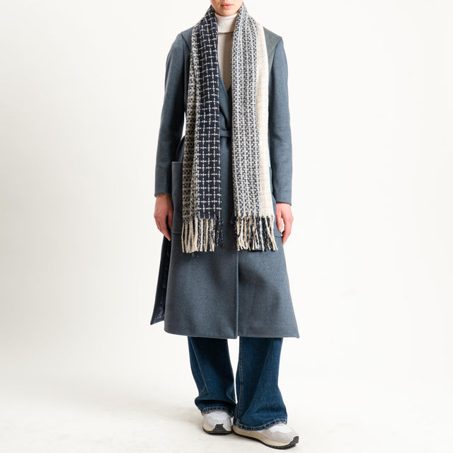 Vicolo-Sciarpa quadri - nero/latte