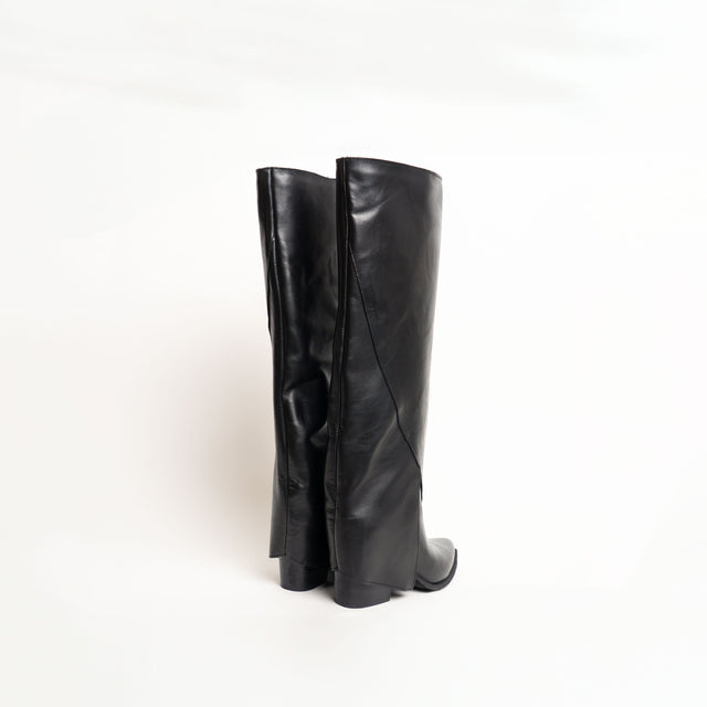 Divine Follie-Stivale in pelle con reverse - nero