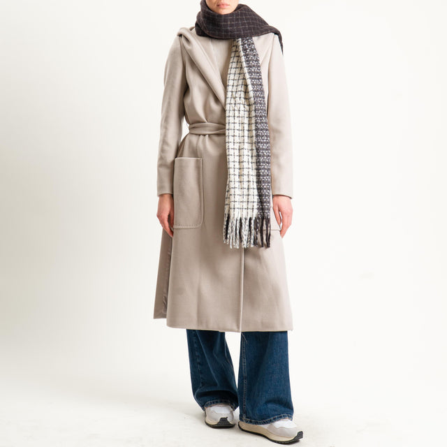 Vicolo-Sciarpa quadri - moro/latte