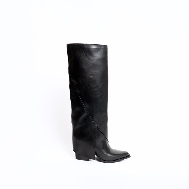 Divine Follie-Stivale in pelle con reverse - nero