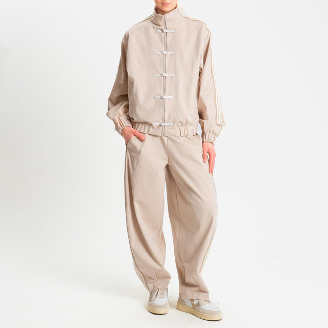 Motel-Felpa mandarin banda laterale - casha/burro