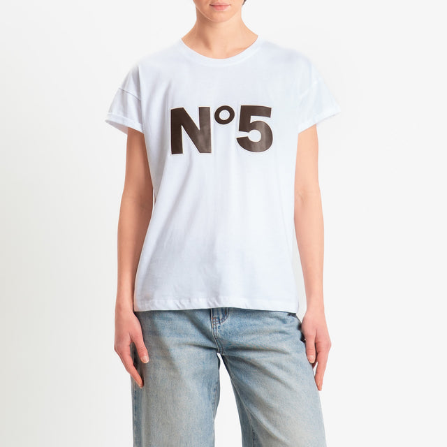 Tensione in-T-shirt stampa n.5 - bianco/moro
