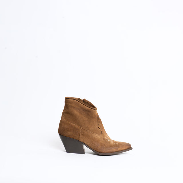 Divine Follie-Texano basso camoscio zip laterale - taupe