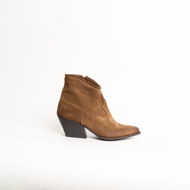 Divine Follie-Texano basso camoscio zip laterale - taupe