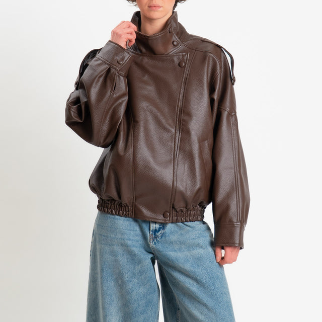 Vicolo- Bomber similpelle martellata - moro