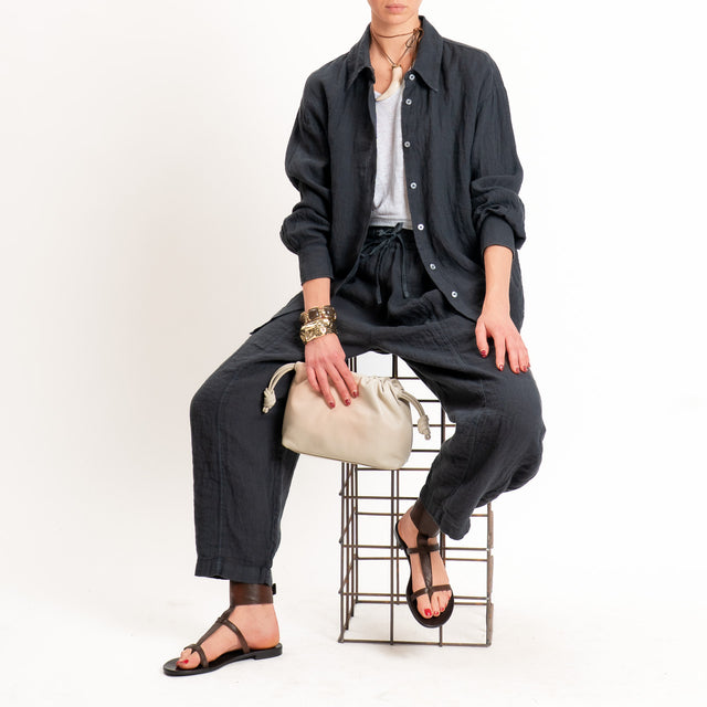 Zeroassoluto-Camicia 100% lino premium washed - piombo
