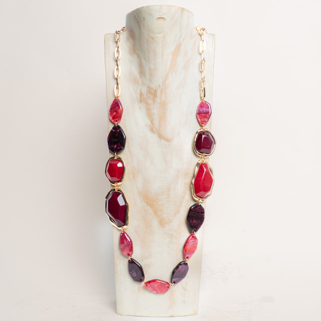 W by Whitemood-Collana lunga con pietre - rubino