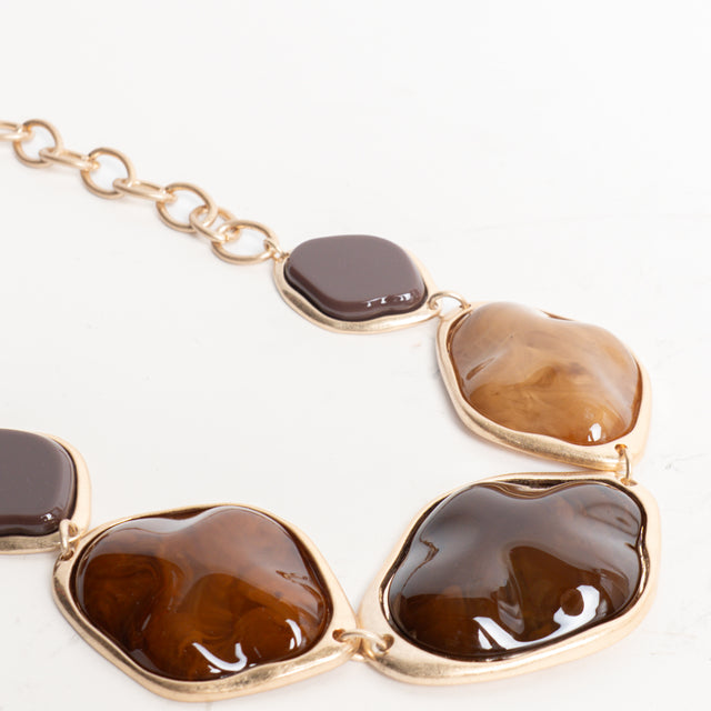 W by Whitemood-Collana maxi pietre - bronzo