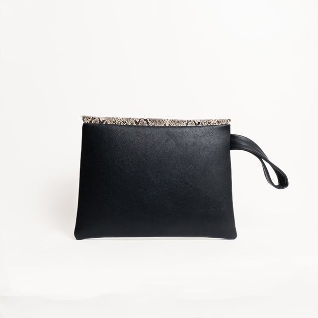 Tensione in-Maxi pochette animalier - nero/latte/senape