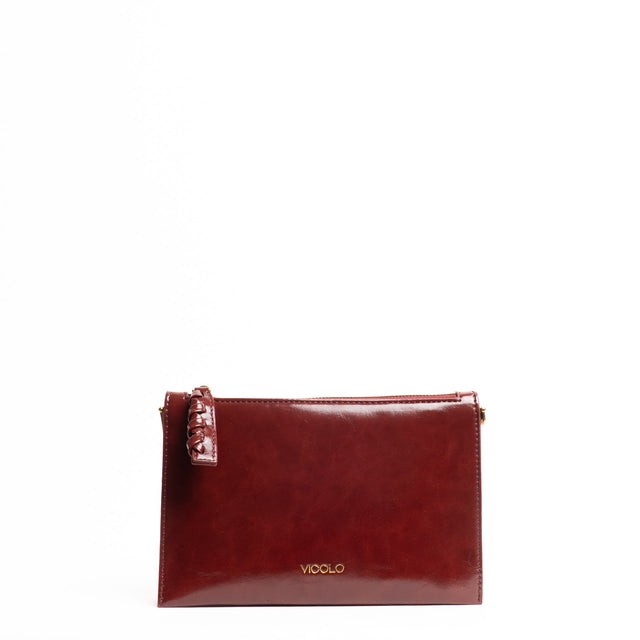 Vicolo-Vintage Croissant Bag - burgundy