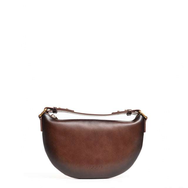 Vicolo-Vintage Croissant Bag - brown/black