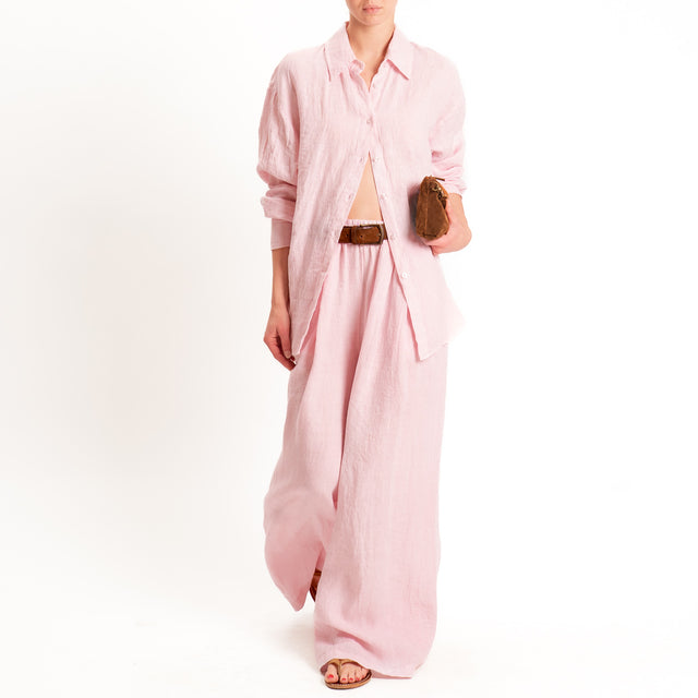 Zeroassoluto-Camicia 100% lino premium washed - light pink