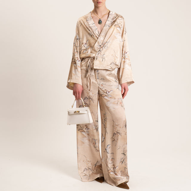 Dixie-Giacca kimono fantasia - sabbia/latte/verde