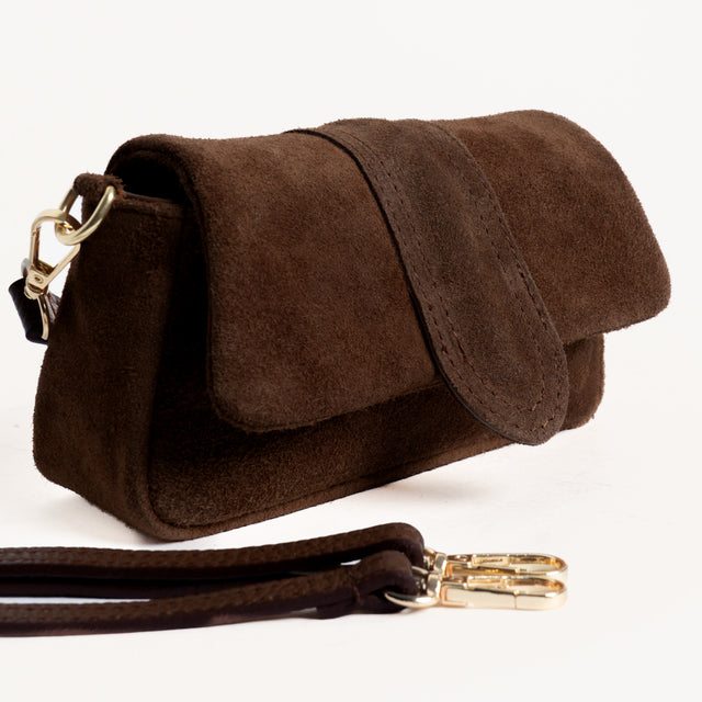W by whitemood- Mini bag in pelle scamosciata - moro