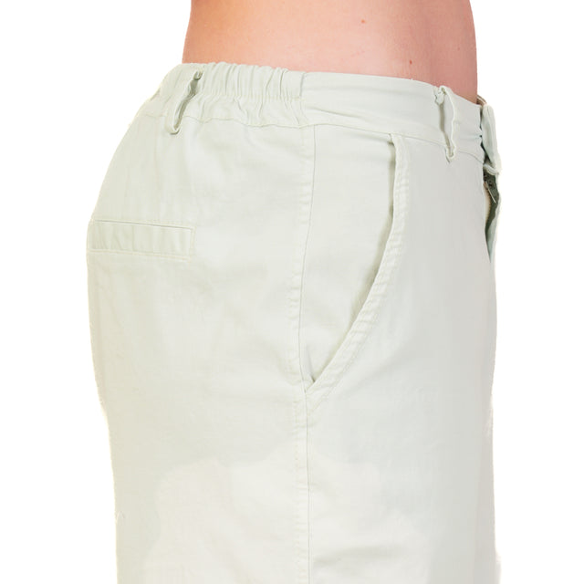 Zeroassoluto-Pantalone LORY baggy cotone elasticizzato - acqua