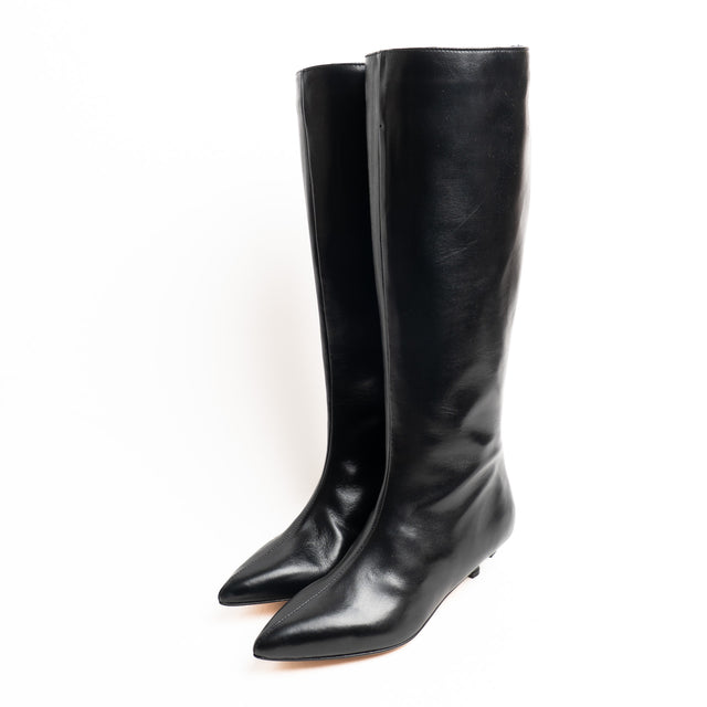 Ovyè-Stivale con tacco in pelle - nero