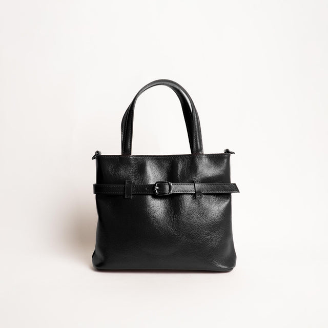 Zeroassoluto-Borsa a mano con fibbia genuine leather high quality VINTAGE LOOK - nero